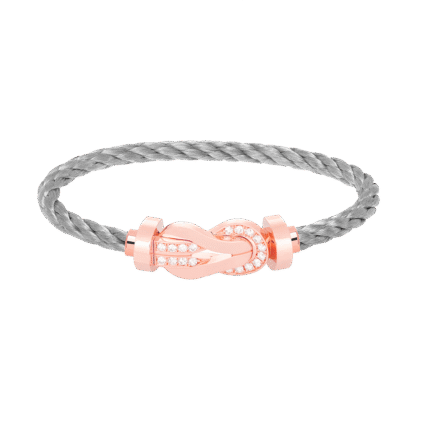 [Eternal Jewelry]CHANCE LARGE 8 FIGURE BUCKLE HALF DIAMOND BRACELET ROSE GOLD
