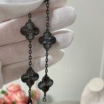 [Eternal Jewelry]CLOVER 5 MOTIF BLACK BRACELET - Image 3