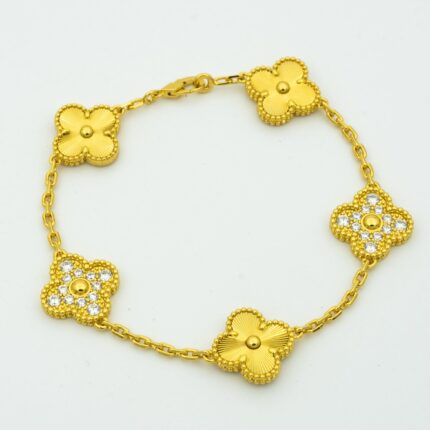 [Eternal Jewelry]CLOVER BRACELET 5 MOTIFS GOLD DIAMOND