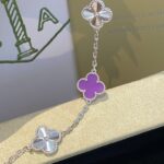[Eternal Jewelry]CLOVER  5 MOTIFS  PURPLE VIOLET BRACELET SILVER - 图片 3