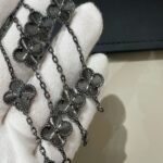 [Eternal Jewelry]CLOVER 5 MOTIF BLACK BRACELET - Image 4