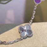 [Eternal Jewelry]CLOVER  5 MOTIFS  PURPLE VIOLET BRACELET SILVER - 图片 4