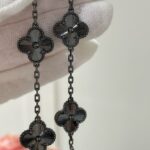 [Eternal Jewelry]CLOVER 5 MOTIF BLACK BRACELET - Image 9