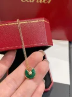 [Eternal Jewelry]AMULETTE ROSE GOLD MALACHITE NECKLACE - Image 4