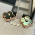 [Eternal Jewelry]CLOVER MEDIUM 1 MOTIFS GRAY MOP  DIAMOND EARRINGS - 图片 3