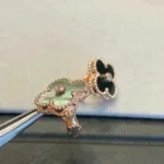[Eternal Jewelry]CLOVER MEDIUM 1 MOTIFS GRAY MOP  DIAMOND EARRINGS - 图片 4