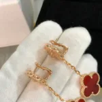 [Eternal Jewelry]CLOVER 2 MOTIF  LASER CARNELIAN EARRINGS - 图片 6