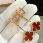 [Eternal Jewelry]CLOVER 2 MOTIF  LASER CARNELIAN EARRINGS - 图片 7