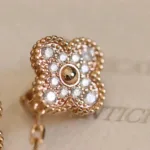 [Eternal Jewelry]CLOVER MEDIUM 1 MOTIFS FUll DIAMOND EARRINGS - 图片 2
