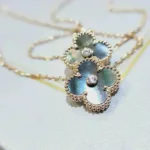 [Eternal Jewelry]CLOVER 15MM DIAMOND AND MOTHER-OF-GREY NECKLACE - Image 4