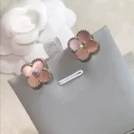 [Eternal Jewelry]CLOVER MEDIUM 1 MOTIFS  PINK MOP DIAMOND EARRINGS - 图片 6