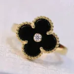 [Eternal Jewelry]CLOVER ONYX RING GOLD DIAMOND - 图片 3