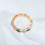 [Eternal Jewelry]SERPENTI RING PINK GOLD MALACHITE DIAMOND 3MM - 图片 4