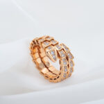 [Eternal Jewelry]SERPENTI RING PINK GOLD DIAMOND DOUBLE ROW - 图片 6
