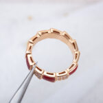 [Eternal Jewelry]SERPENTI RING PINK GOLD CARNELIAN DIAMOND PAVED 4MM - 图片 7