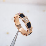[Eternal Jewelry]SERPENTI RING PINK GOLD BLACK MOP DIAMOND PAVED 4MM - 图片 5
