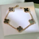 [Eternal Jewelry]CLOVER 5 MOTIF GRAY MOP  BRACELET - 图片 3