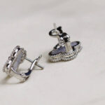 [Eternal Jewelry]CLOVER MEDIUM 1 MOTIFS  WHITE MOP EARRINGS SILVER - 图片 6