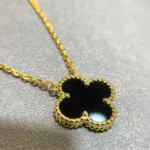 [Eternal Jewelry]CLOVER 15MM BLACK ONYX SINGLE FLOWER NECKLACE - 图片 3