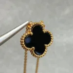 [Eternal Jewelry]CLOVER 15MM BLACK ONYX SINGLE FLOWER NECKLACE - 图片 9