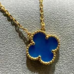 [Eternal Jewelry]CLOVER 15MM BLUE AGATE NECKLACE - 图片 5