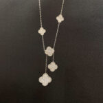 [Eternal Jewelry]CLOVER 5 MOTIFS SILVER DIAMONDS NECKLACE - 图片 4