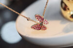 [Eternal Jewelry]BUTTERFLY RED DIAMOND ROSE GOLD NECKLACE - 图片 7