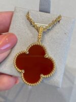 [Eternal Jewelry]CLOVER 25MM NECKLACE GOLD CARNELIAN - 图片 3