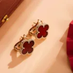 [Eternal Jewelry]CLOVER MEDIUM 1 MOTIFS CARNELIAN  EARRINGS - 图片 5