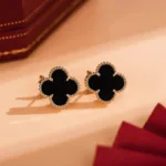 [Eternal Jewelry]CLOVER MEDIUM 1 MOTIFS  ONYX STUD EARRINGS - 图片 6