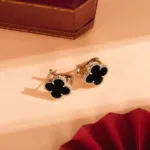 [Eternal Jewelry]CLOVER MEDIUM 1 MOTIFS  ONYX STUD EARRINGS - 图片 9