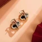 [Eternal Jewelry]CLOVER MEDIUM 1 MOTIFS  ONYX STUD EARRINGS - 图片 11