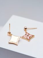 [Eternal Jewelry]DOUBLE STAR PINK GOLD MOP DROP EARRINGS - 图片 3