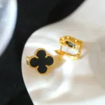 [Eternal Jewelry]CLOVER MEDIUM 1 MOTIFS  ONYX STUD EARRINGS - 图片 4