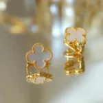 [Eternal Jewelry]CLOVER MEDIUM 1 MOTIFS  WHITE MOP STUD EARRINGS - 图片 3