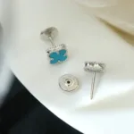 [Eternal Jewelry]CLOVER MINI 9.5MM ONYX STUD EARRINGS SILVER - 图片 8