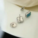 [Eternal Jewelry]CLOVER MINI 9.5MM ONYX STUD EARRINGS SILVER - 图片 9