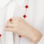 [Eternal Jewelry]CLOVER CARNELIAN RING ROSE GOLD DIAMOND - 图片 3