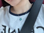 [Eternal Jewelry]CLOVER 1 DIAMOND LIGHT BLUE SILVER NECKLACE - 图片 5