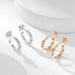 [Eternal Jewelry]BEE LOVE DIAMOND HOOP EARRINGS