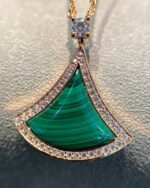 [Eternal Jewelry]DREAM MALACHITE DIAMOND PAVED PINK GOLD NECKLACE - 图片 5