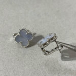 [Eternal Jewelry]CLOVER CHALCEDONY SILVER STUD EARRINGS - 图片 2