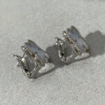 [Eternal Jewelry]CLOVER CHALCEDONY SILVER STUD EARRINGS - 图片 4