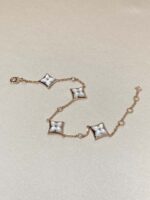 [Eternal Jewelry]STAR 4 MOTIF MOP DIAMOND PINK GOLD BRACELET - Image 3