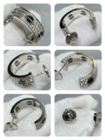 [Eternal Jewelry]LOVE CERAMIC DIAMOND PAVED SILVER EARRINGS - 图片 9