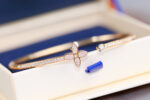 [Eternal Jewelry]IDYLLE PINK GOLD OPEN BRACELET DIAMOND PAVED - 图片 4