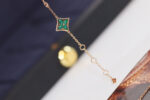 [Eternal Jewelry]STAR AND SUN 4 MOTIF PINK GOLD MALACHITE BRACELET - Image 2