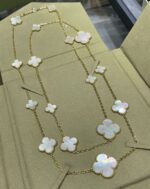 [Eternal Jewelry]CLOVER 16 MOTIF WHITE MOP GOLD NECKLACE - 图片 5