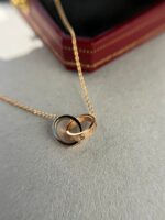 [Eternal Jewelry]LOVE NECKLACE DOUBLE RING PINK GOLD - 图片 4
