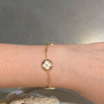 [Eternal Jewelry]STAR AND SUN 4 MOTIF WHITE MOP PINK GOLD BRACELET - 图片 6